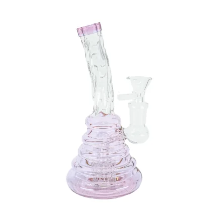 Whirlwind Bong – Light Pink Glass Spiral Bong