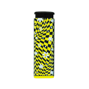 Daisy Chain refillable torch lighter with yellow and black daisy print