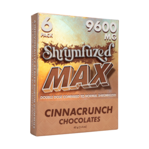 Shrumfuzed MAX cinnacrunch chocolates bar, 9600mg 6-piece, orange and brown box