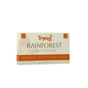 Tropical Bliss rainforest milk chocolate mushroom bar, 5000mg in cream wrapper