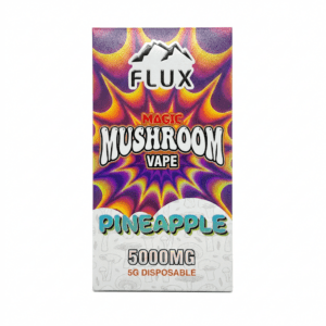 Flux magic mushroom vape disposable in pineapple, purple starburst 5000mg box