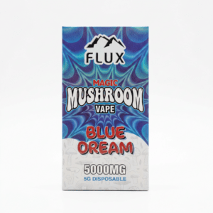 Flux magic mushroom vape disposable in blue dream, blue web 5000mg box