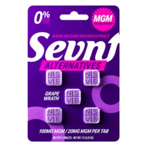 Sevn Alternatives MGM rapid release tablets in grape wrath, 100mg purple blister card