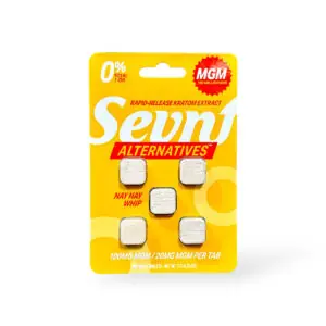 Sevn Alternatives MGM rapid release tablets in nay nay whip, 20mg each, yellow card