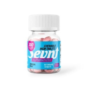Sevn MGM tablets in tropical fruit, 30mg per tablet, 300mg white bottle, 10-count