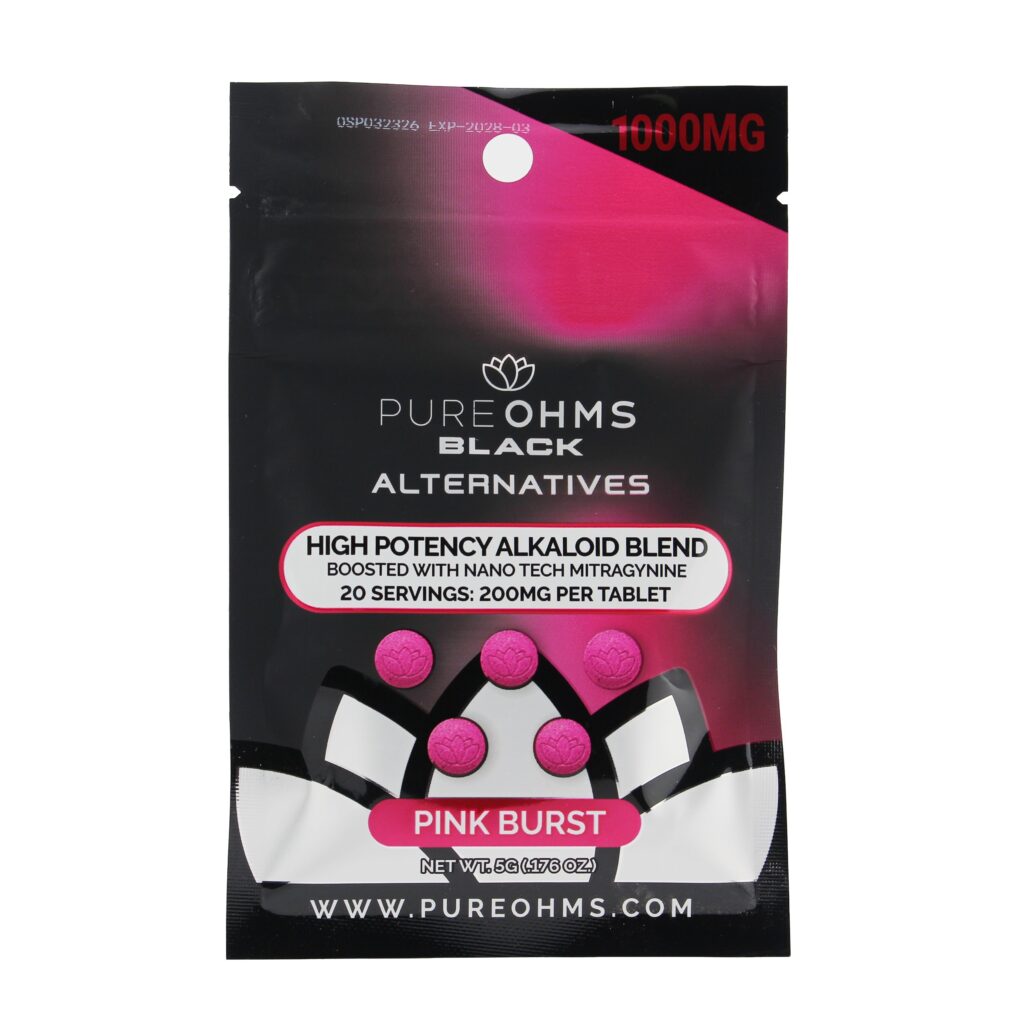 PureOhms Black Alternatives MIT + MGM Tablets (1000mg – 5 Count)