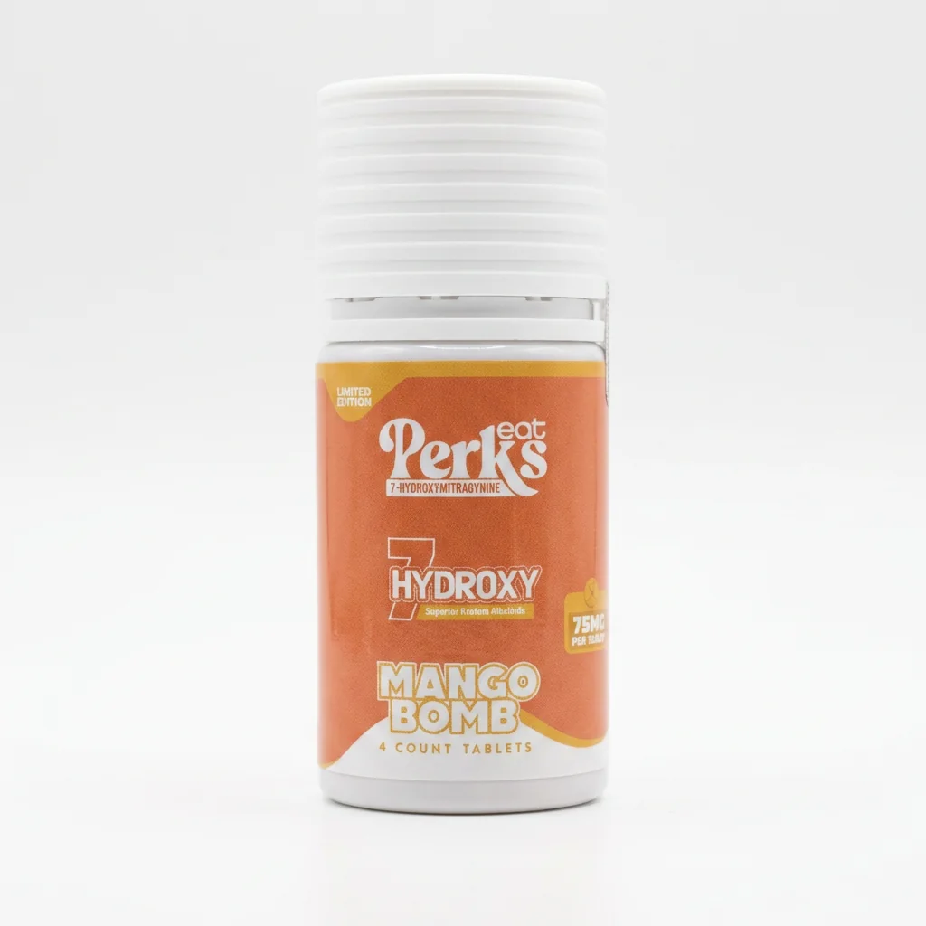Eat Perks 7-OH Tablets, 300mg, 4-count pack, in a blister-pack box — package shown on a white background