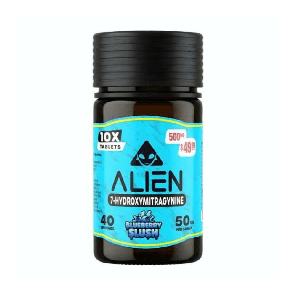 Alien 7-OH Tablets, 500mg, 10-count pack, in a blister-pack box