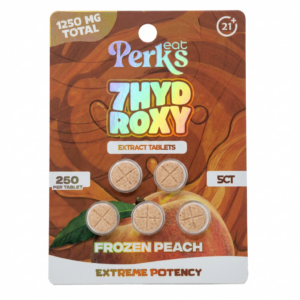 Eat Perks 7-OH Tablets, 1250mg, 5-count pack, in a blister-pack box — front of the retail package