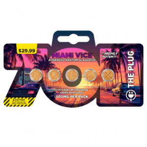 The Plug 7-OH Tablets, 500mg, 5-count pack, in a blister-pack box — close-up of the product box