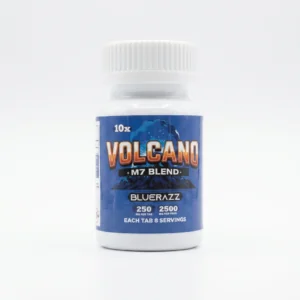 Volcano M7 Blend 7-OH + MGM Tablets, 2500mg, 10-count pack, in a blister-pack box — packaging and label detail