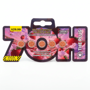 The Plug 7-OH Tablets, 500mg, 5-count pack, in a blister-pack box — packaging and label detail