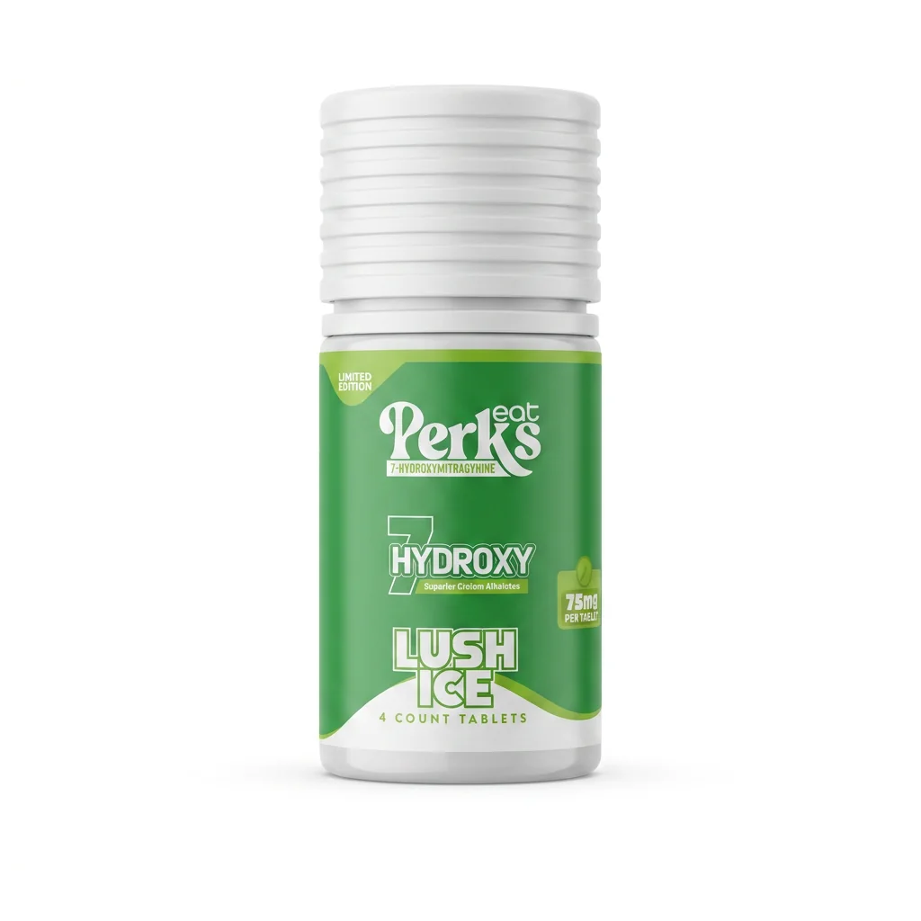 Eat Perks 7-OH Tablets, 300mg, 4-count pack, in a blister-pack box — packaging and label detail