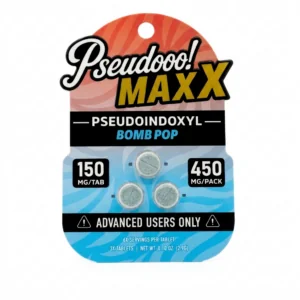 Pseudooo! Maxx Pseudo Tablets, 450mg, 3-count pack, in a blister-pack box — package shown on a white background
