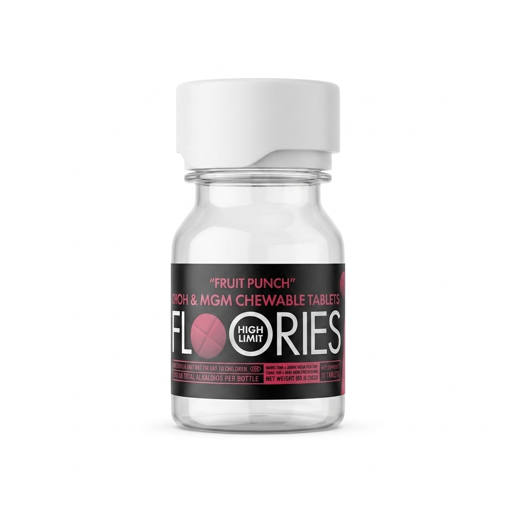 Floories High Limit 7-OH + MGM Tablets, 800mg, 10-count pack, in a blister-pack box — front of the retail package