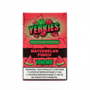 Yerkies 7-OH Tablets, 1000mg, 10-count pack, in a blister-pack box — packaging and label detail