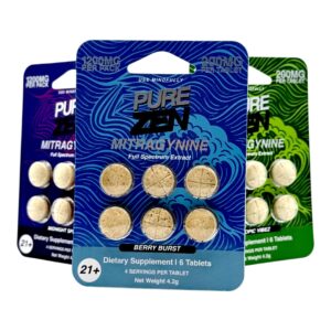 Pure Zen MIT Tablets 1200mg 6 Count, Berry Burst, Midnight Splash and Tropic Vibez packs