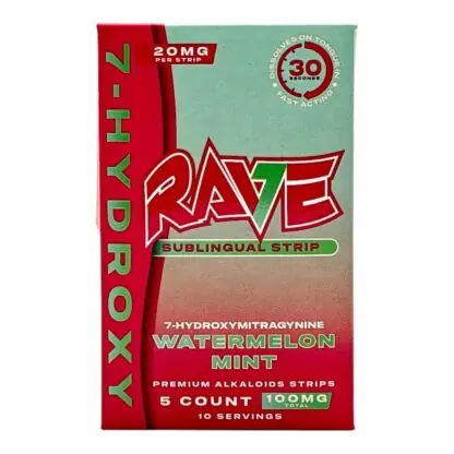 RAVE Premium Alkaloid 7-OH Sublingual Strips (100mg – 5 Count)
