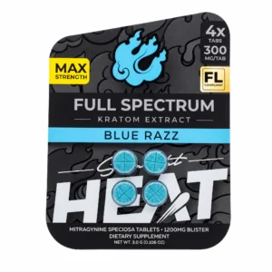 Straight Heat Full Spectrum Kratom Extract Tablets (1200mg - 4 Count) - Blue Razz