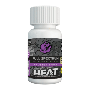 Straight Heat Full Spectrum Kratom Extract Tablets (3000mg - 10 Count) - Frosted Grape