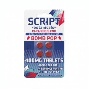 Script Botanicals Paradise Blend (Uncaria Tomentosa) Tablets (400mg - 4 Count) - Bomb Pop