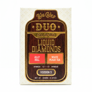 Big Chief THC-A DUO AIO Liquid Diamond Disposable (2000mg) - Jelly Roll (Hybrid) + White Peach Tea (Hybrid)