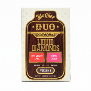 Big Chief THC-A DUO AIO Liquid Diamond Disposable (2000mg) - Red Velvet Cake (Indica) + Cupidz Candy (Indica)