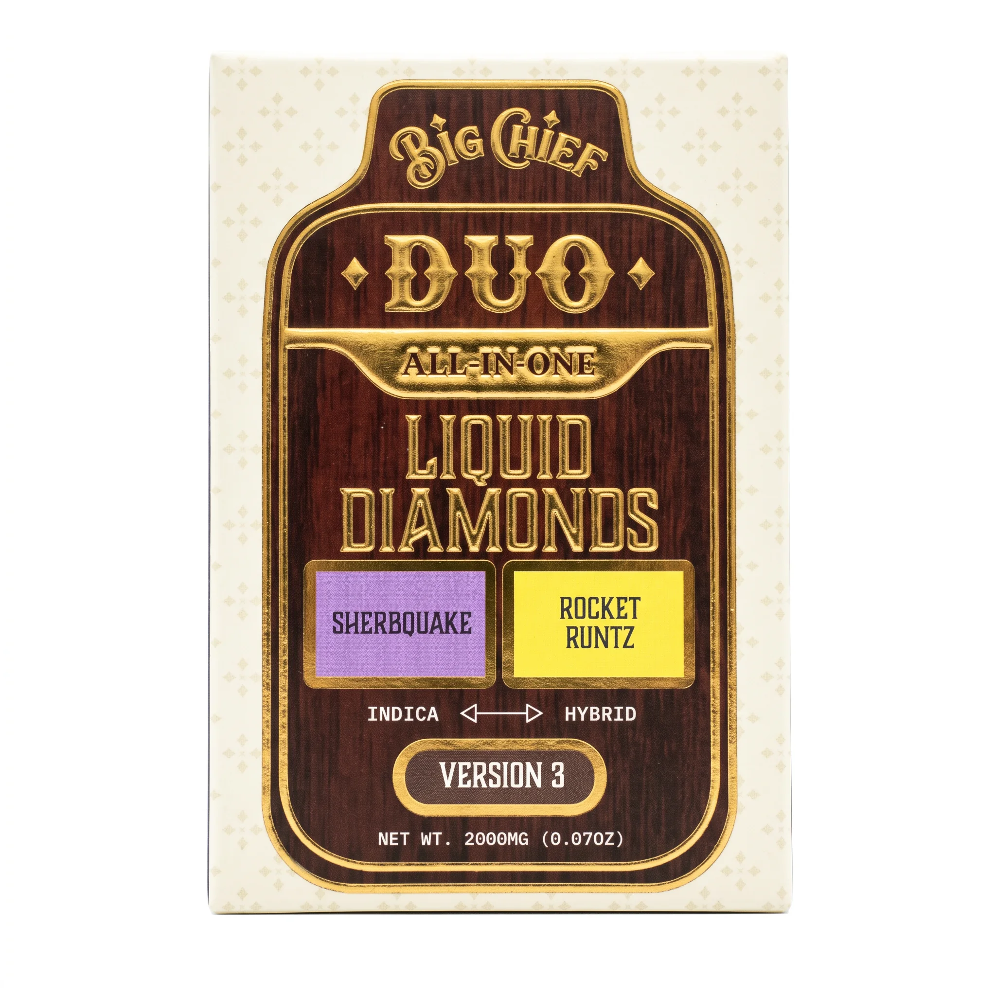 Big Chief THC-A DUO AIO Liquid Diamond Disposable (2000mg) - Sherbquake (Indica) + Rocket Runtz (Hybrid)