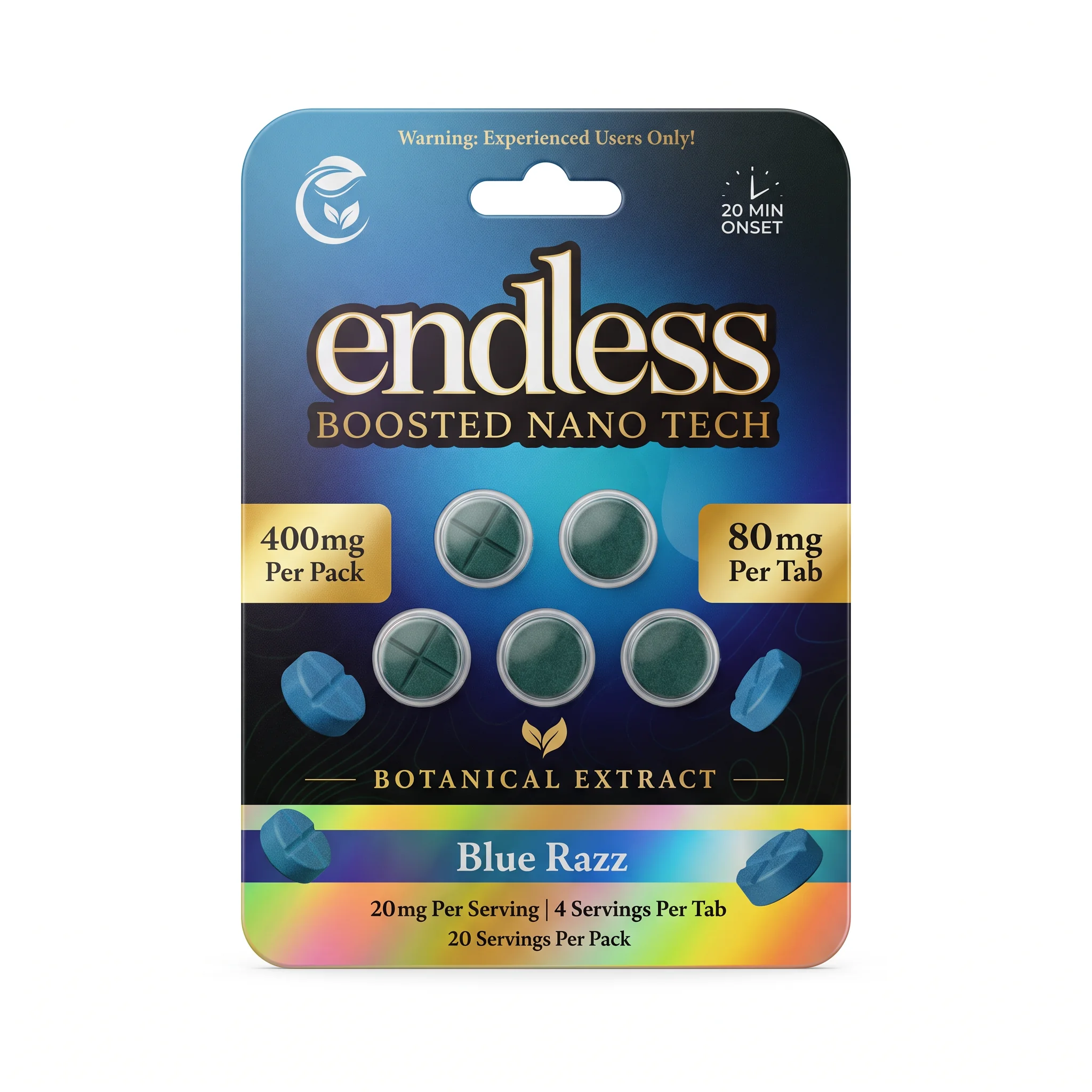 Endless Boosted Nano Tech Botanical Extract Tablets (400mg - 5 Count) - Blue Razz