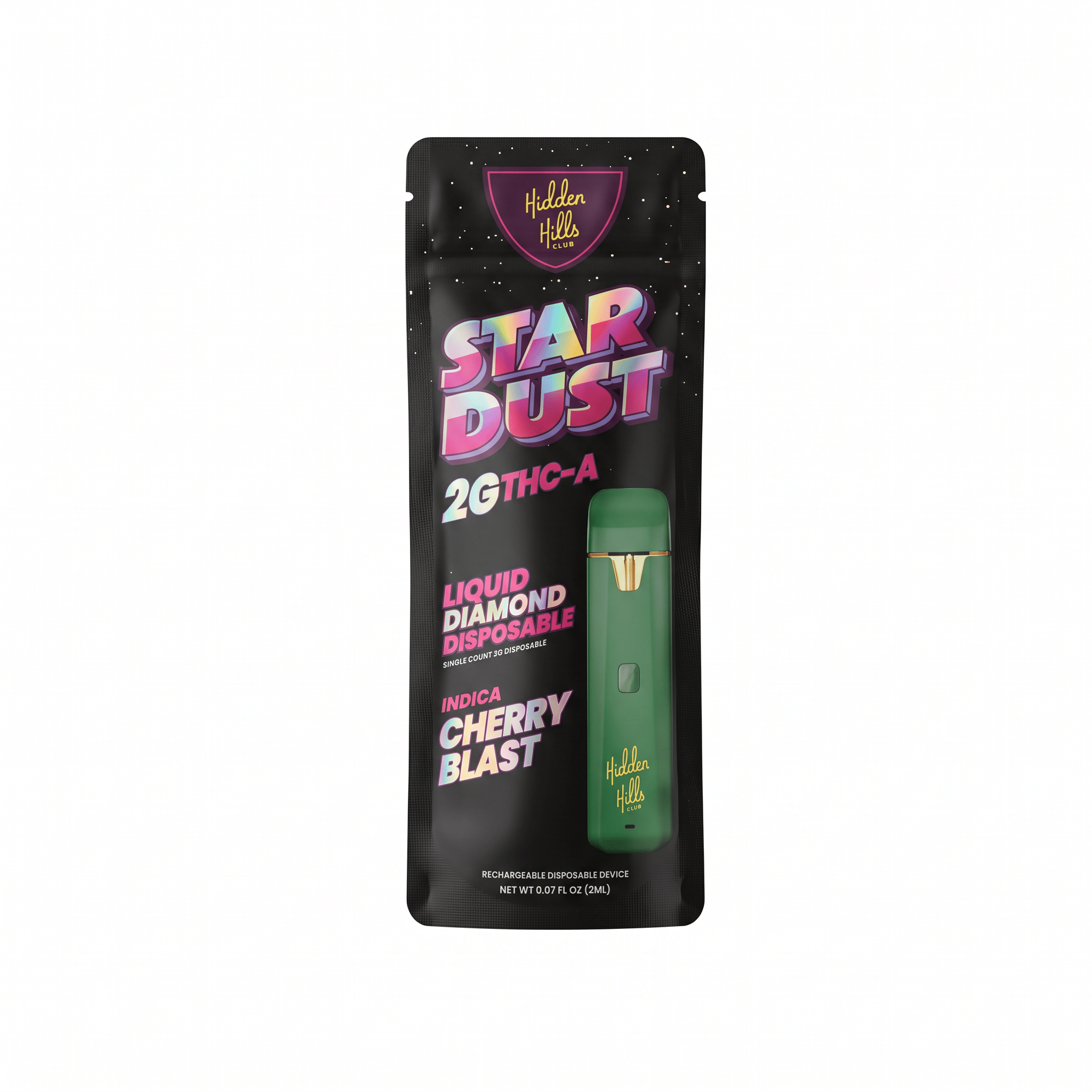 Hidden Hills Stardust THC-A Liquid Diamond Disposable (2000mg) - Cherry Blast (Indica)