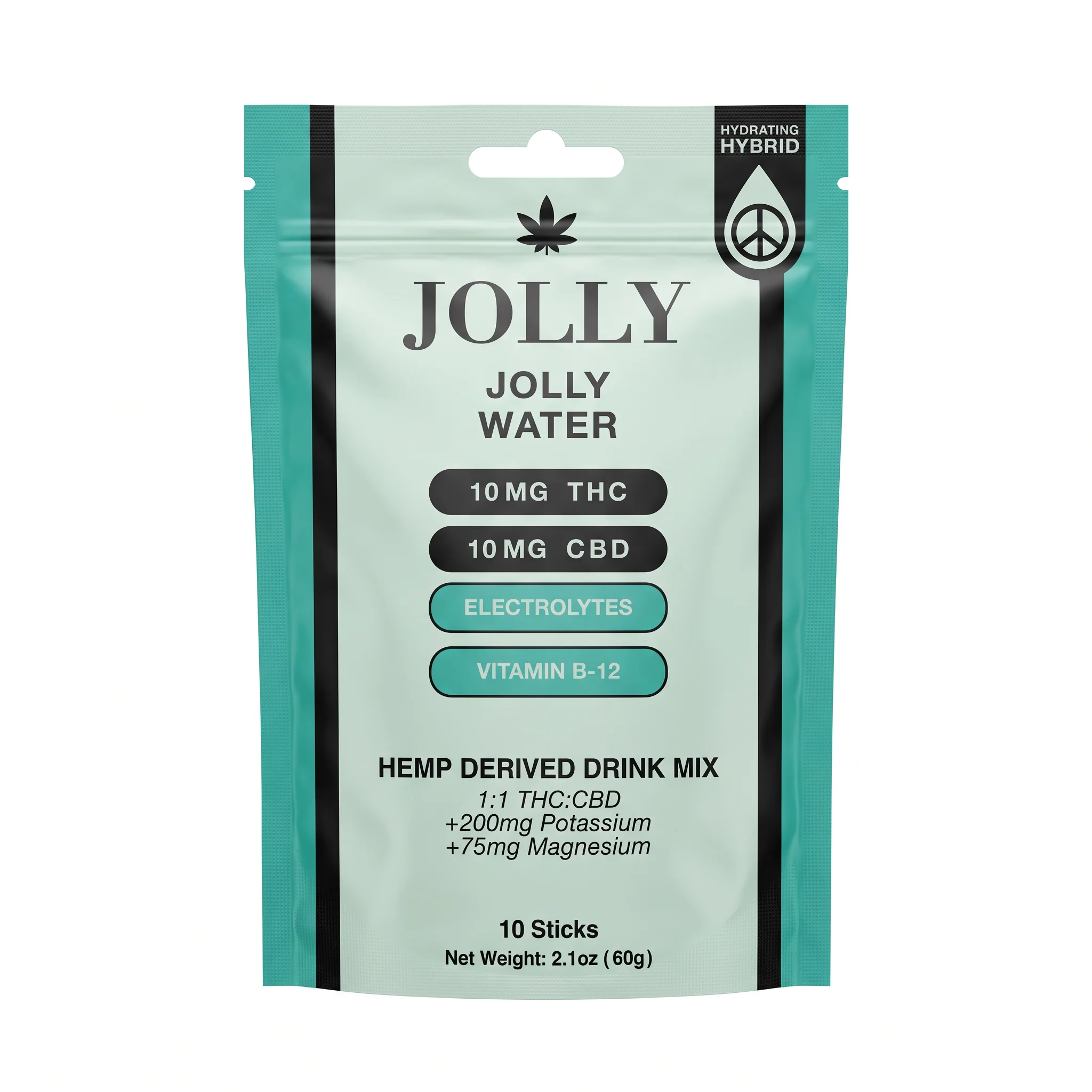 Jolly 1:1 THC + CBD Drink Mix (10 Count) - Jolly Water
