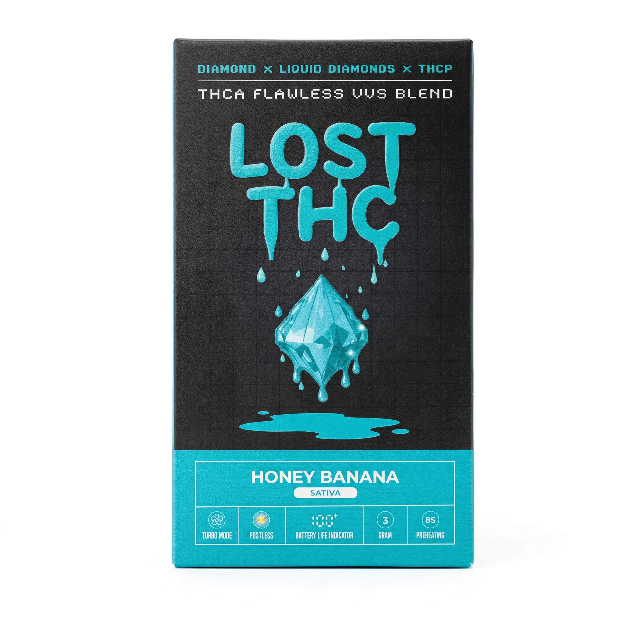 Lost THC THC-A + THC-P Flawless VVS Diamond Disposable (3000mg) - Sativa ~ Honey Banana