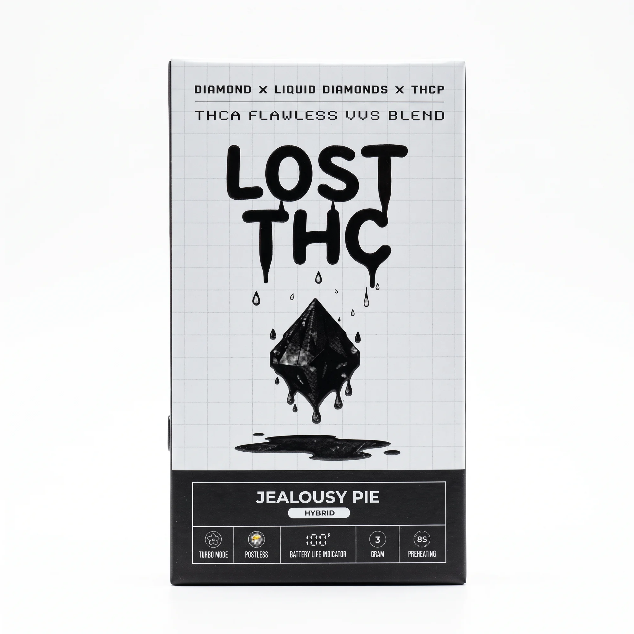Lost THC THC-A + THC-P Flawless VVS Diamond Disposable (3000mg) - Hybrid ~ Jealousy Pie