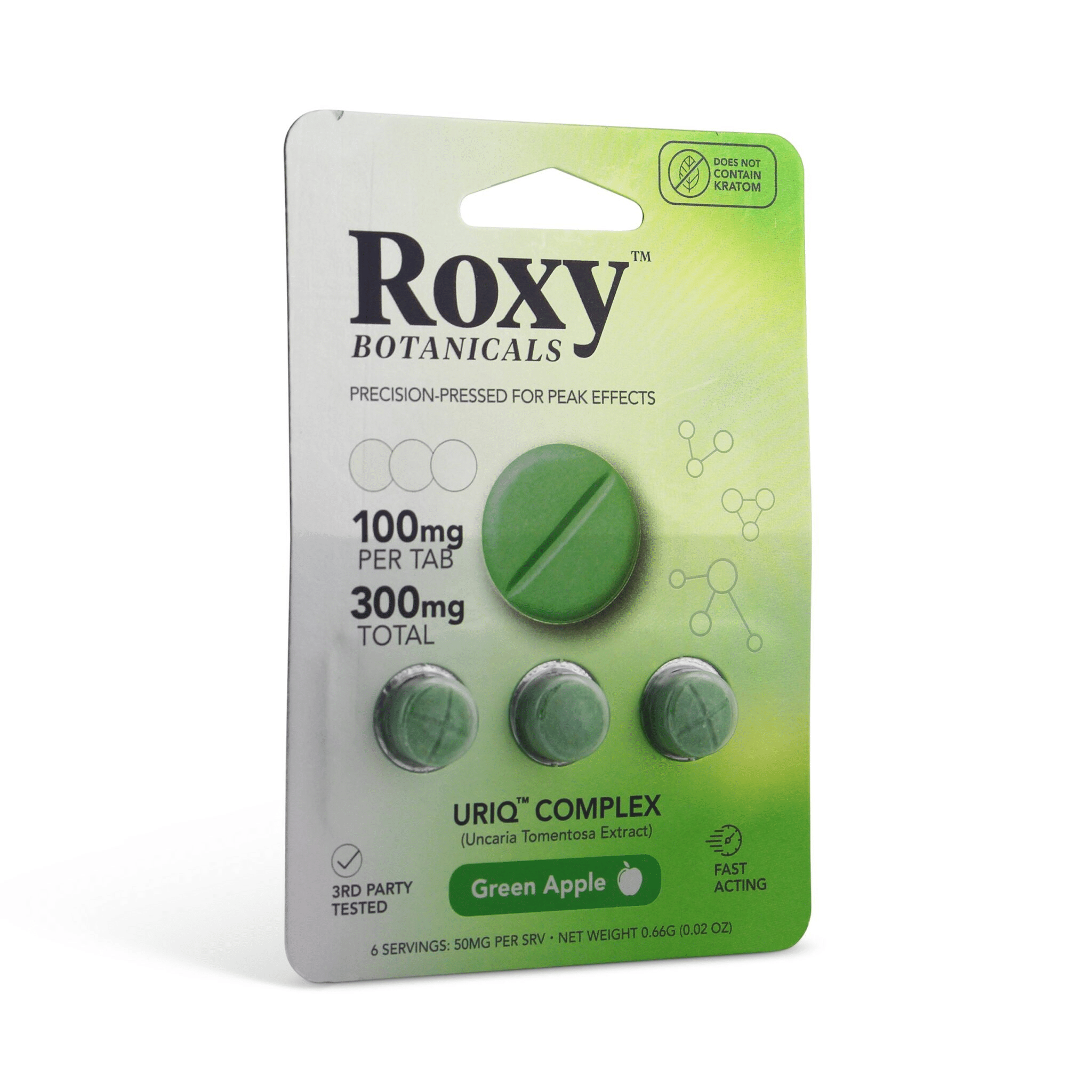 Roxy Botanicals Uriq Complex (Uncaria Tomentosa) Tablets (300mg - 3 Count) - Green Apple
