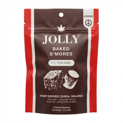 Jolly 1:1 THC:CBD Baked S’mores Cereal Squares (40mg – 4 Count)